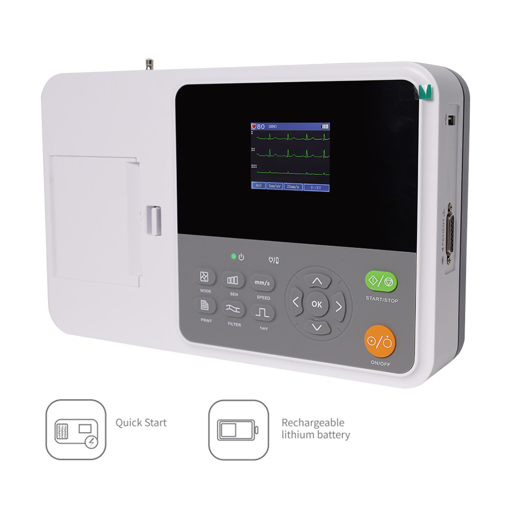 جهاز تخطيط القلب الرقمي المحمو - مراجعة Ekg Ecg Machine Portable وسعره