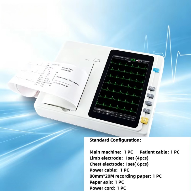 جهاز تخطيط القلب المحمول بـ 12 - مراجعة Ekg Ecg Machine Portable وسعره