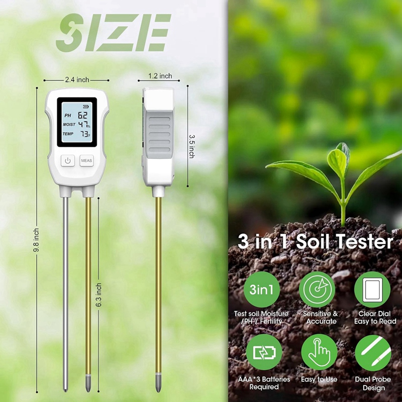 جهاز قياس رطوبة التربة 3 في 1، - مراجعة Ph Meter وسعره